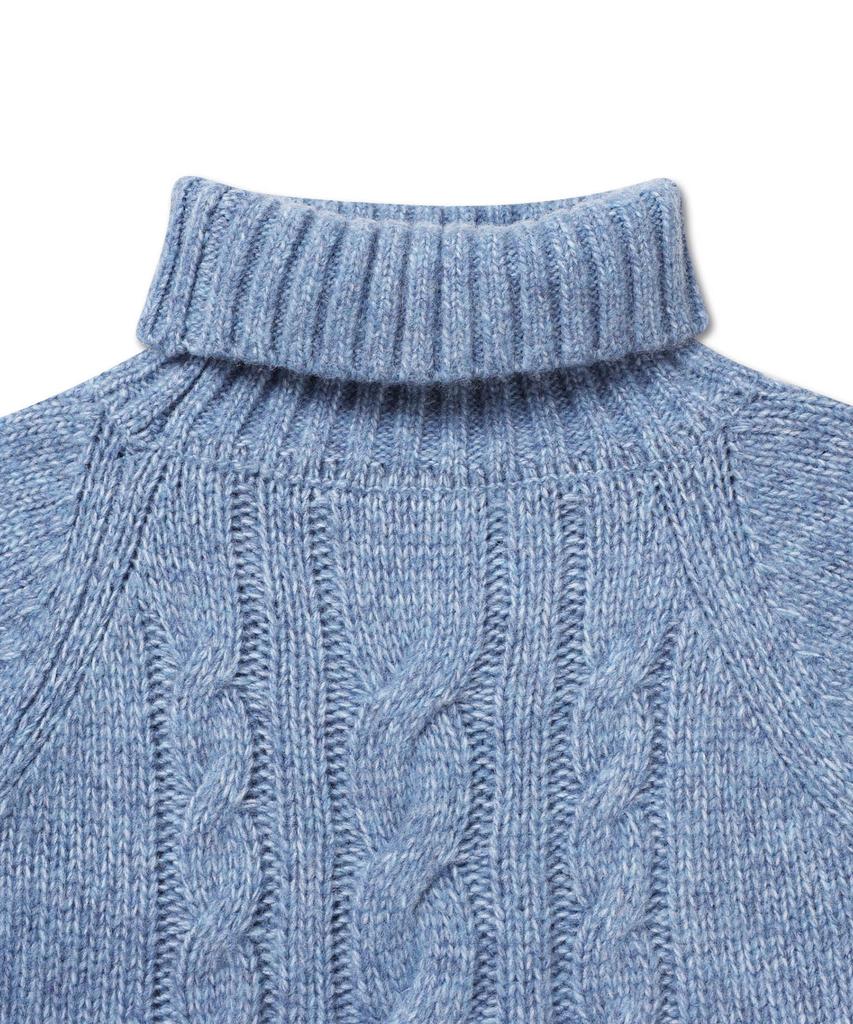 Michikoleondeonkosino Turtleneck Cable Wool Knit Muted Blue