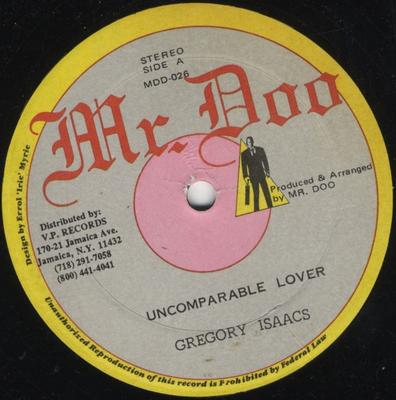 12inch Record GREGORY ISAACS - Uncomparable Lover MDD026 Mr. Doo Reggae, Ska & Dub Used