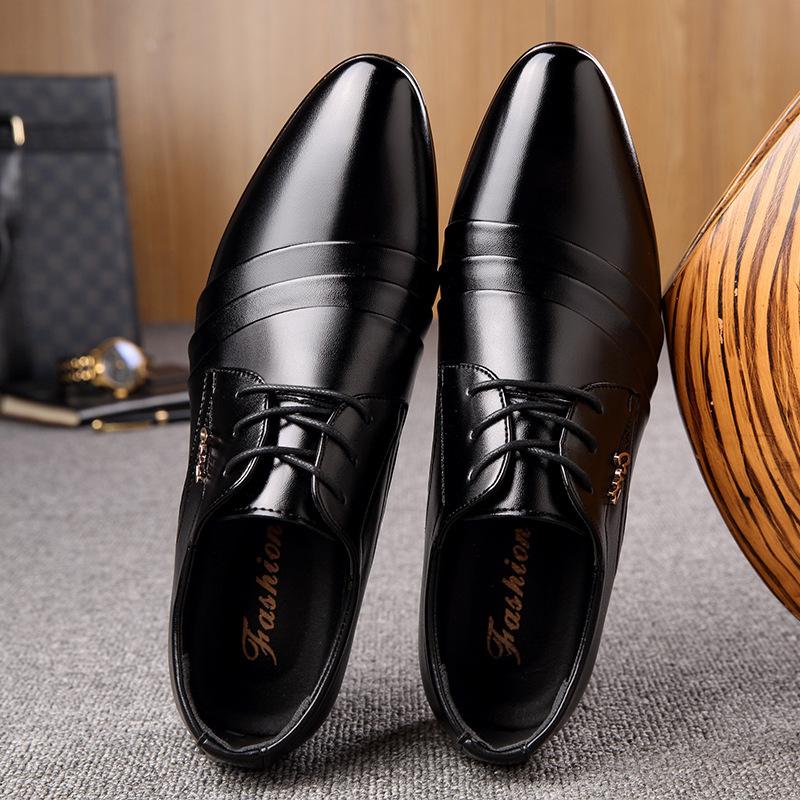 fashion Men leather shoes wedding Business dress Nightclubs oxfords Breathable Working lace up 345rt
