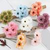 6 Bundles Artificial Gerbera Flowers with Stems Fake Wildflower Bouquet for Wedding Party Table Centerpiece Indoor Home Vase Decor Floral Arrangement