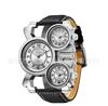Oulm European Radium Men'S Watch Quartz Multi-Time Zone Leather 1167 Casual Men'S Watch