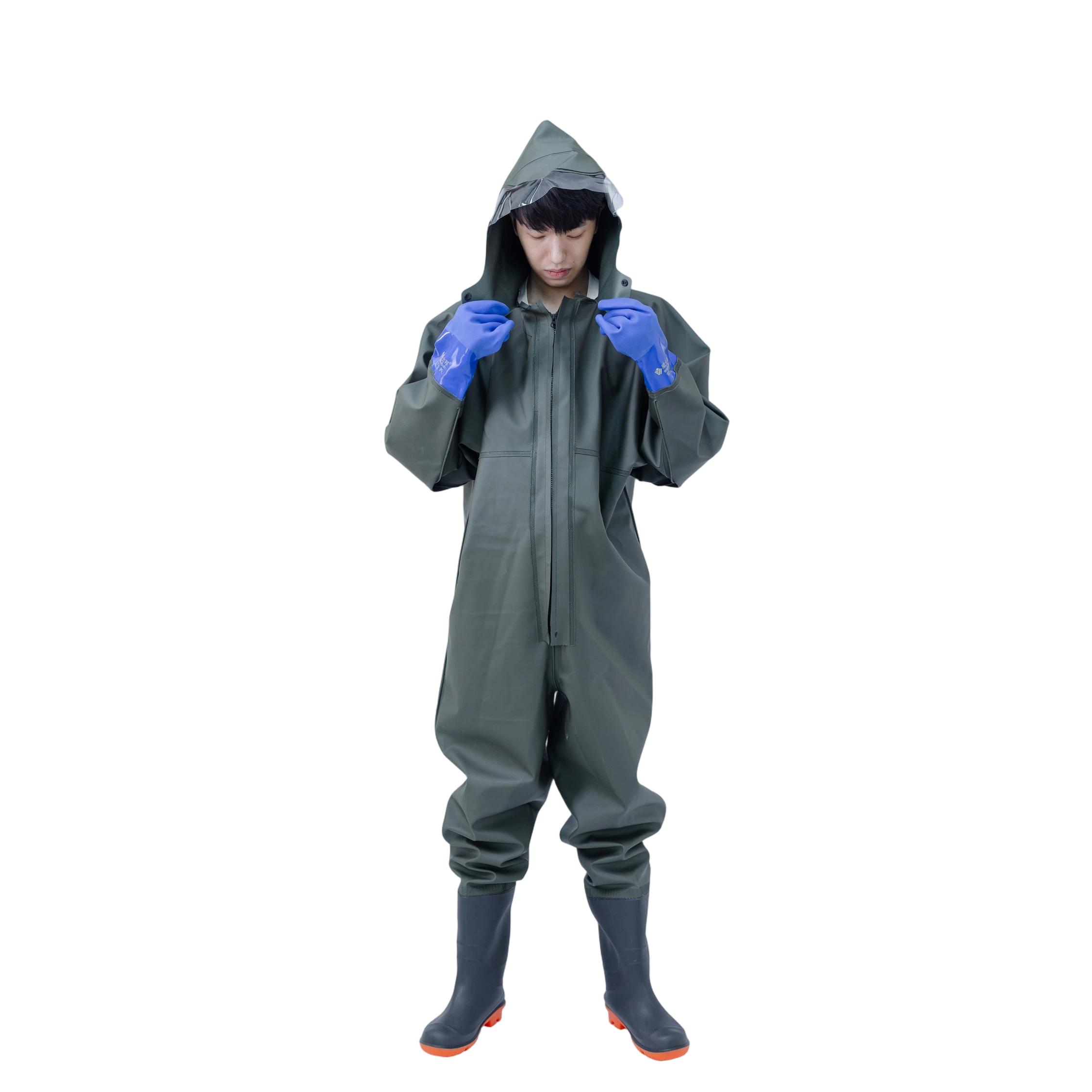 Durable Full Body Waterproof Hunting Clothing for Men Fisherman One Piece Chest Fishing Waders Suits with Gloves Boots 40