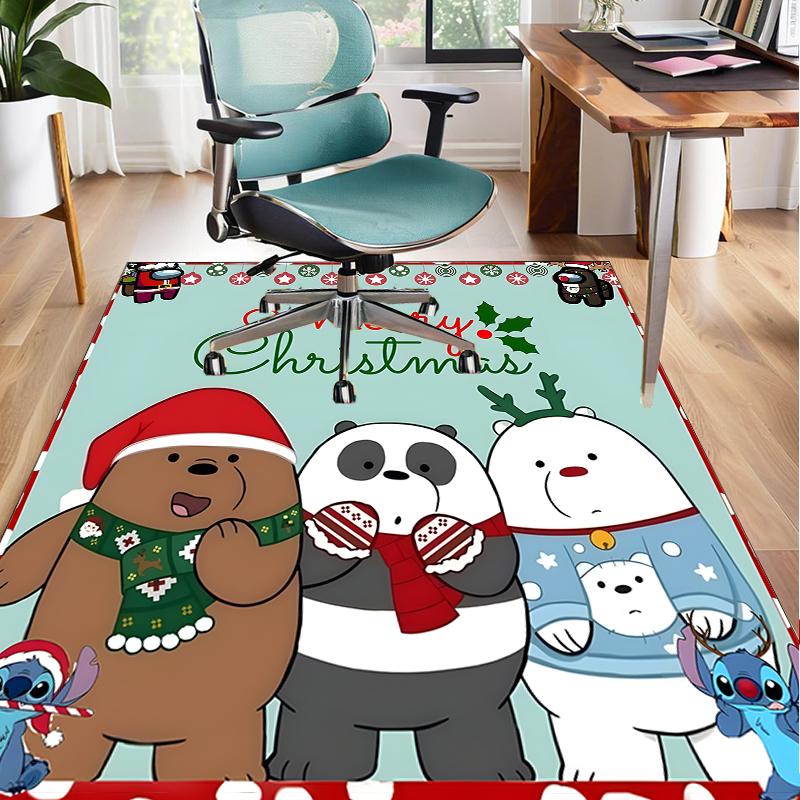 Nightly Friends bears Adventure Office Rug Chair Mat, Game Carpet, Suitable for Front Door, Bedroom, Living Room, Desk, Holiday Gift