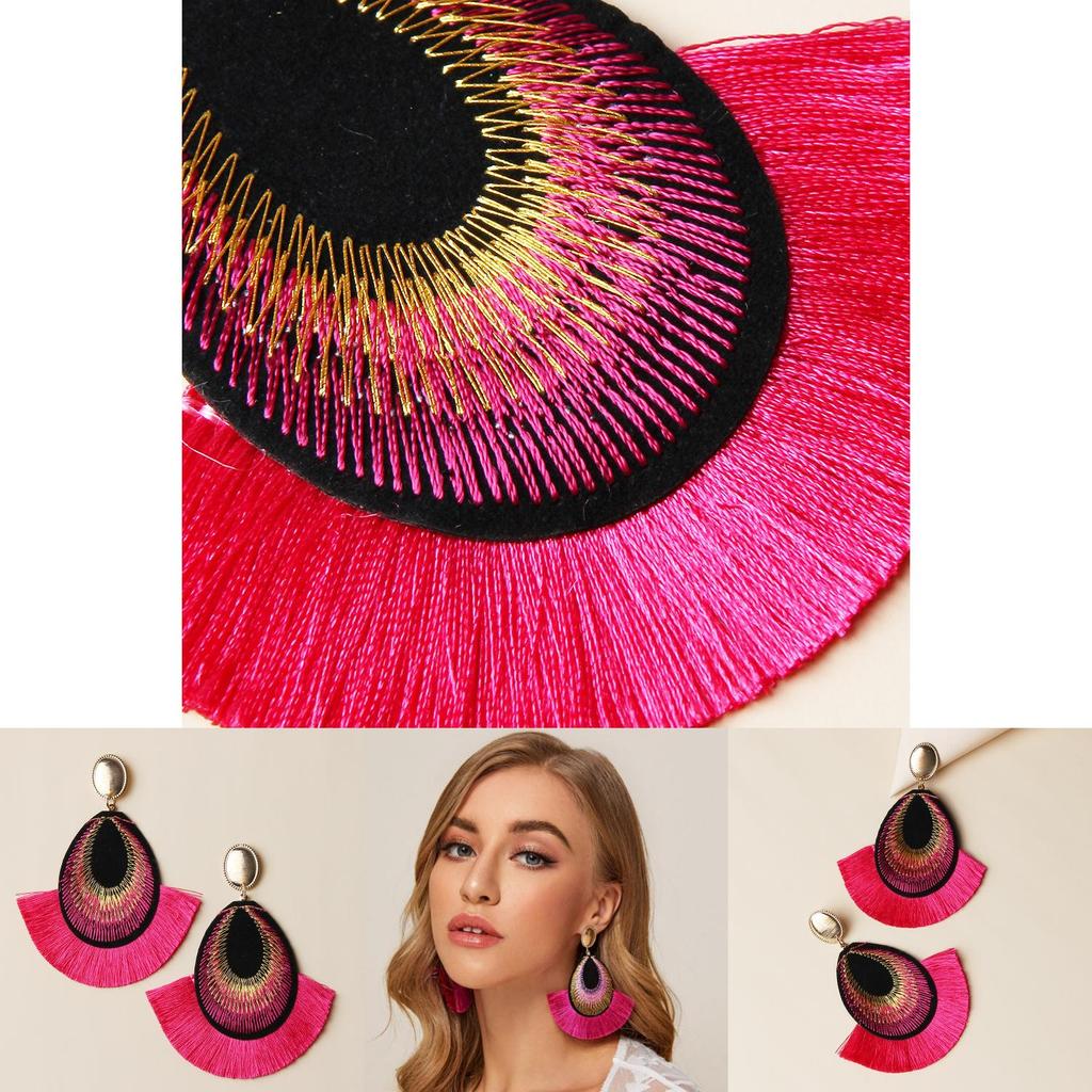 Embroidered Feather Earrings With Unique Animal Design For Womens Party And Gift Use