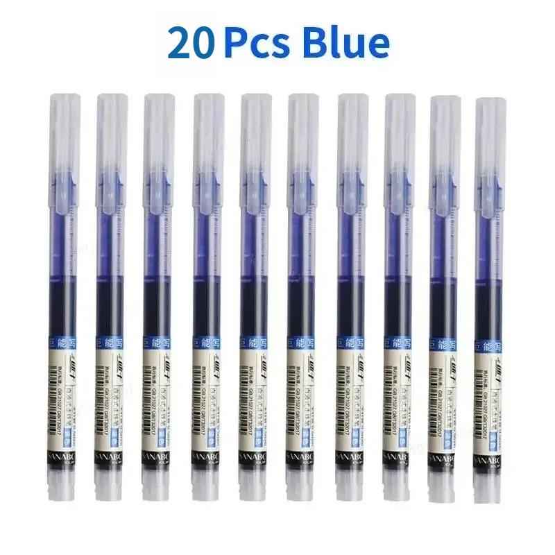 10/20PCS High Quality Needle Type Gel Pens Black Blue Red Ink Straight Liquid Pen  Stationery School & Office Supplies