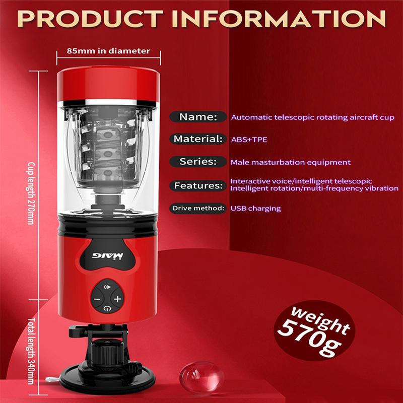 Männlicher Masturbator, automatische Teleskop-Rotation, echte Vagina, Stimme, Masturbationstasse für Männer, Taschenmuschi, starkes Stoßen, Sexspielzeug