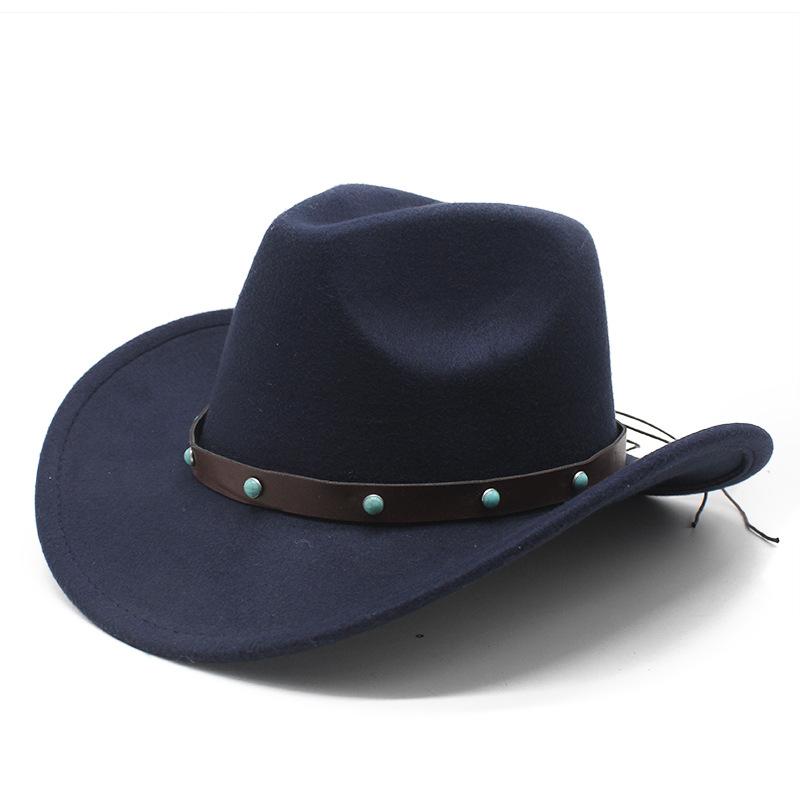 Ethnic Style, Western Cowboy Hat, Tibetan Concave Top Hat, Upturned Edge Felt Hat