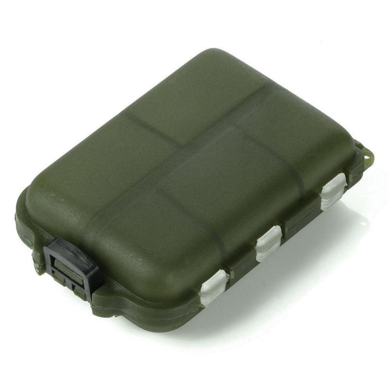 Meeresangelzubehörbox 10 Fächer Klappdeckel Kunststoff Köderbox Angelgerät Aufbewahrungsbox Tragbare Angelwerkzeugbox 9,5×6,5×3cm Angelzubehör
