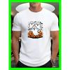 Creative Fun Colorful Pattern Print Short Sleeve T-shirt Summer Comfortable Fashionable Breathable Casual Versatile Sports Men's Cotton T-shirt