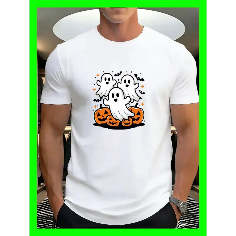 Creative Fun Colorful Pattern Print Short Sleeve T-shirt Summer Comfortable Fashionable Breathable Casual Versatile Sports Men's Cotton T-shirt