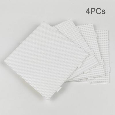 4PCs 5mm Hama Beads White Pegboard Template Board Pixel Art Iron Puzzle Square Tool DIY Figure Material Board Perler Beads