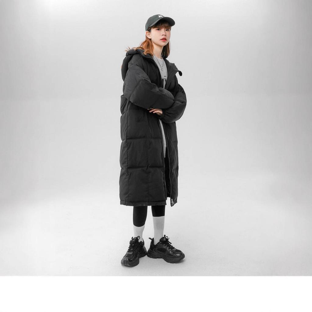 Long Down Jacket for Women, New Mid-length, Over-the-knee Korean Style White Thickened Slimming Winter Jacket