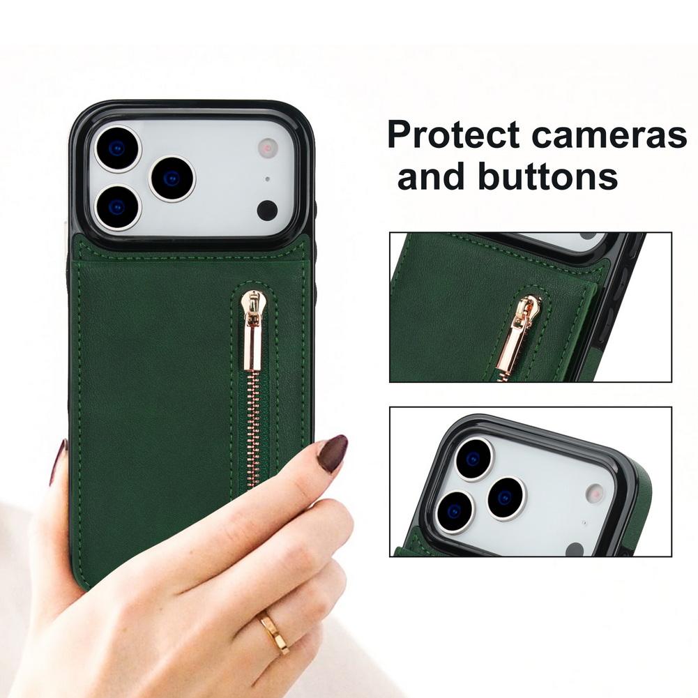 Wallet Zipper Crossbody Lanyard 4 Credit Card Slot Case For iPhone 17 Pro Max 17 Air 16e 16 1514 + 13 12 11 XR XS 8 Plus 7 Cover