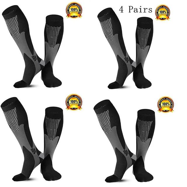 2/3/4 Pairs Running Men Compression Socks Fit Varicose Veins Football Soccer Stockings 30 Mmhg Atheletic Men Women Sports Socks