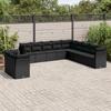 VidaXL Garden Lounge Set 11 Pcs with Cushions Black Wicker 3249714