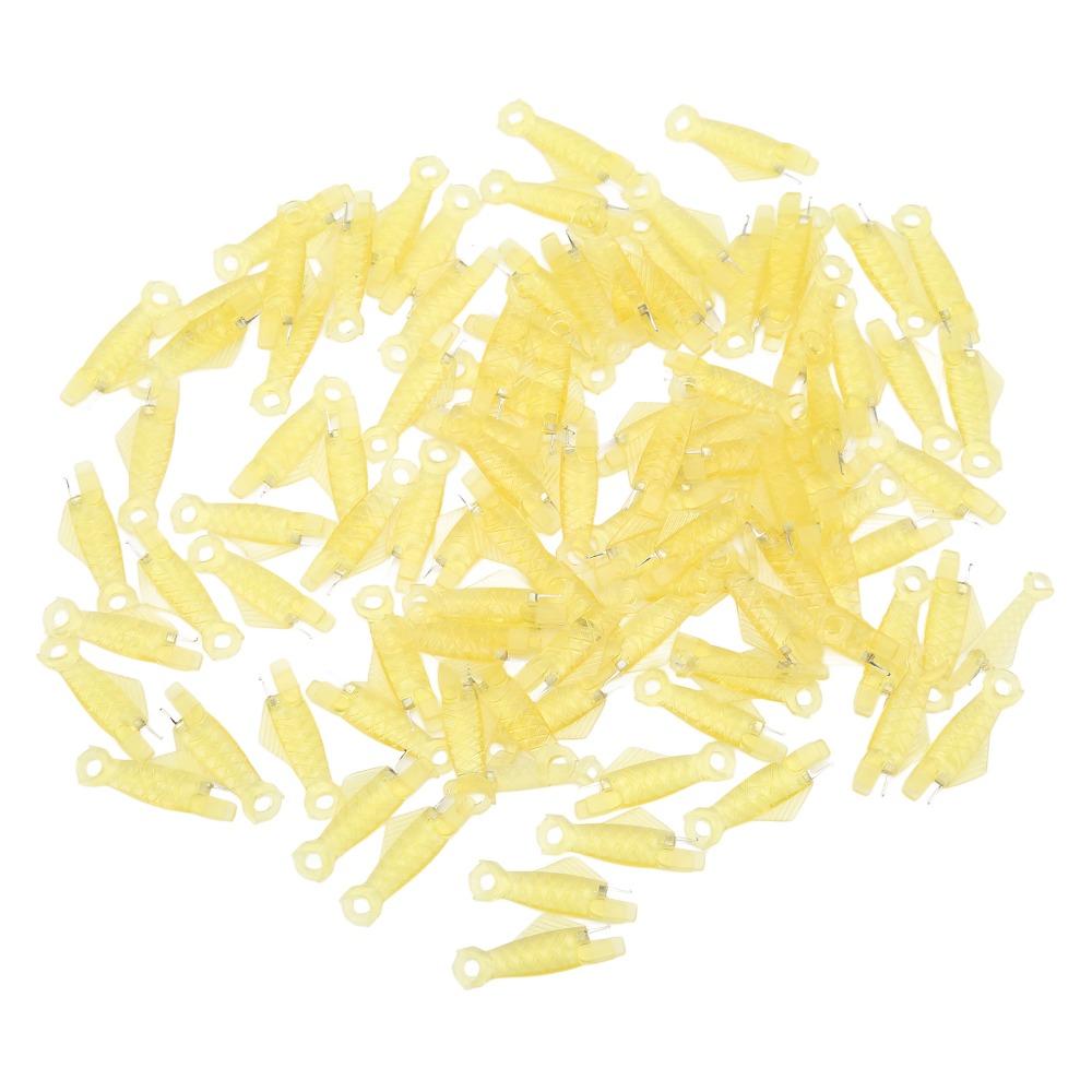 100Pcs Fish Mouth Design Fish Needle Threader Yellow Sewing Machine Threader Hand Sewing