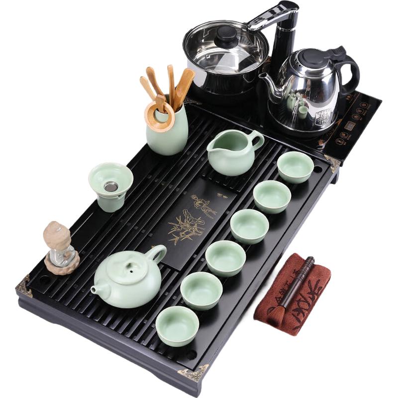 Automatic Kung Fu Tea Set with Wooden Tray