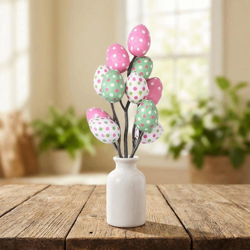 DIY Painting Artificial Flower Arrangements Vibrant Colors Easter Egg Ornaments  Wedding Decor