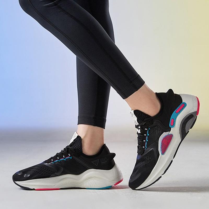 New LiNing Arashi Plus Cushioning Rebound Low Top Running Shoes Women's Standard Black ARHQ078-5