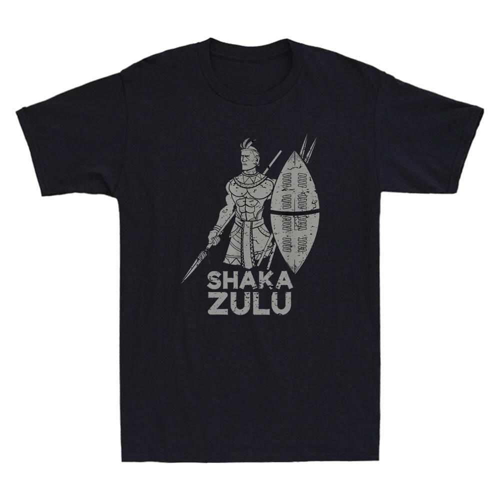 Shaka Zulu African King Pride Funny Graphic Vintage Men s Short Sleeve T-Shirt L