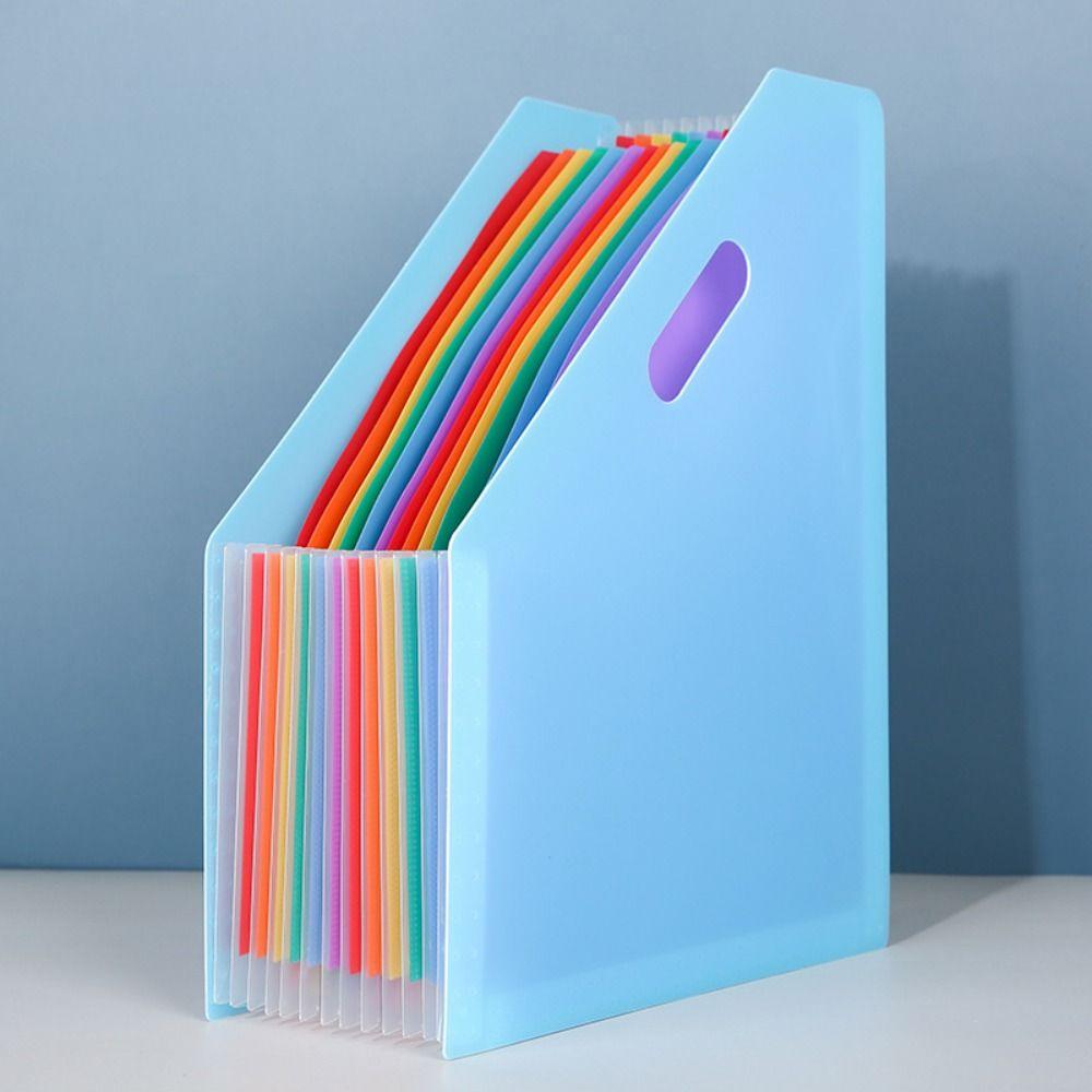 Multilayer Expanding File Folder School Office Stationery Storage Bag Slanted Vertical Organ Bag