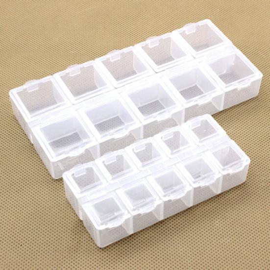 Caja de almacenamiento a prueba de polvo, ahorro de espacio, 2 tamaños, estuche de joyería fácil de llevar, suministros para manualidades