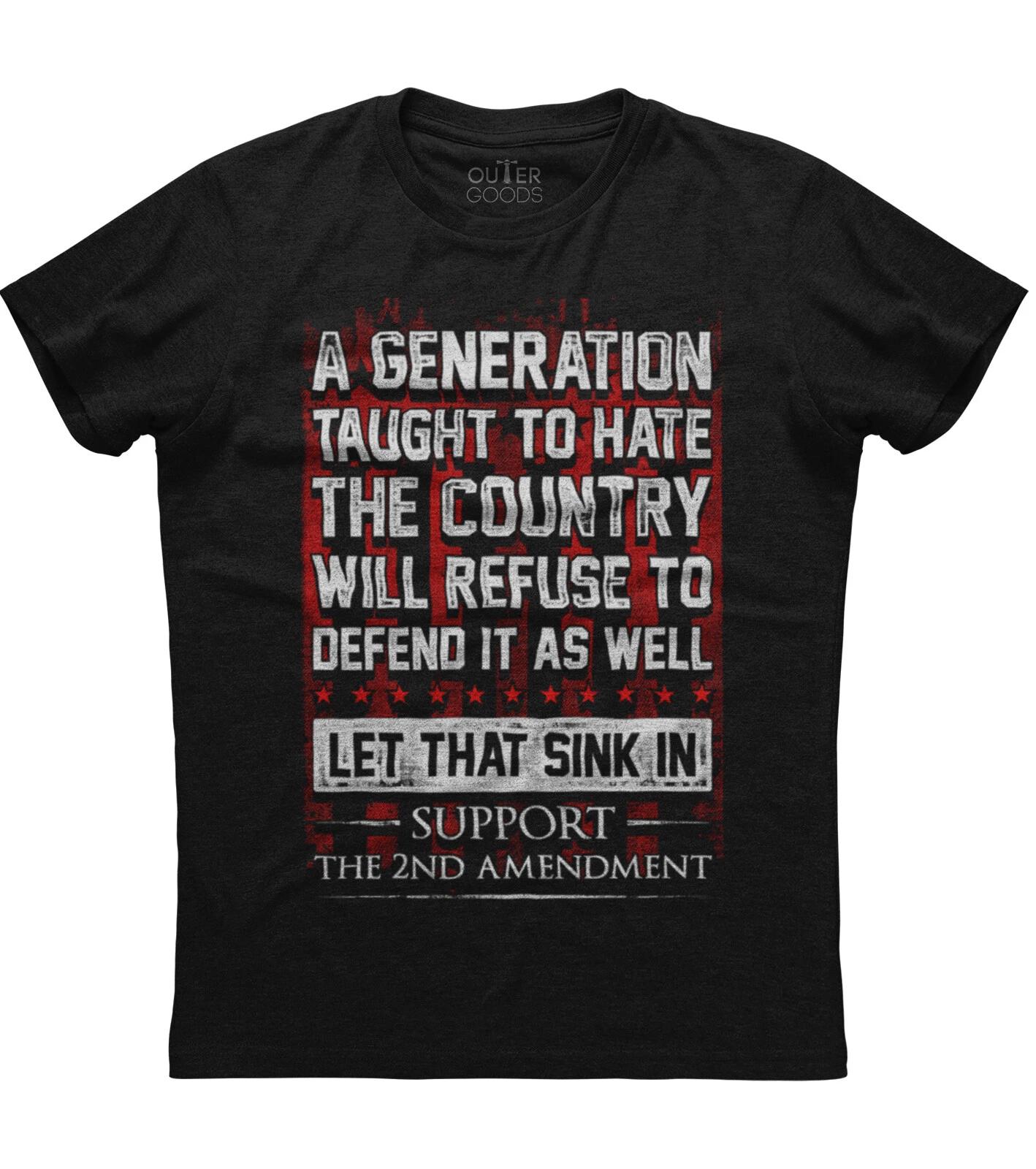 Support The 2nd Amendment New Men s Shirt Guns Rights AR15 Pro-Gun USA Flag Tees M