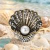 Classic Rhinestone Shell Brooches for Women Unisex Pear Ocean Pins Friend Event Party New Gifts Jewelry Decoration Accessories
