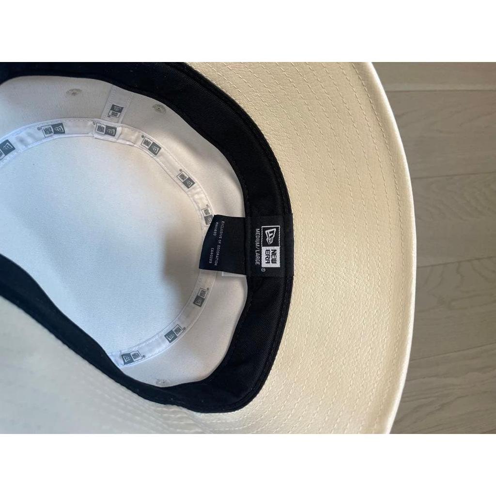 Used [Good Condition] New Era Bucket Hat Leather Bucket Hat Ivory NEW ERA