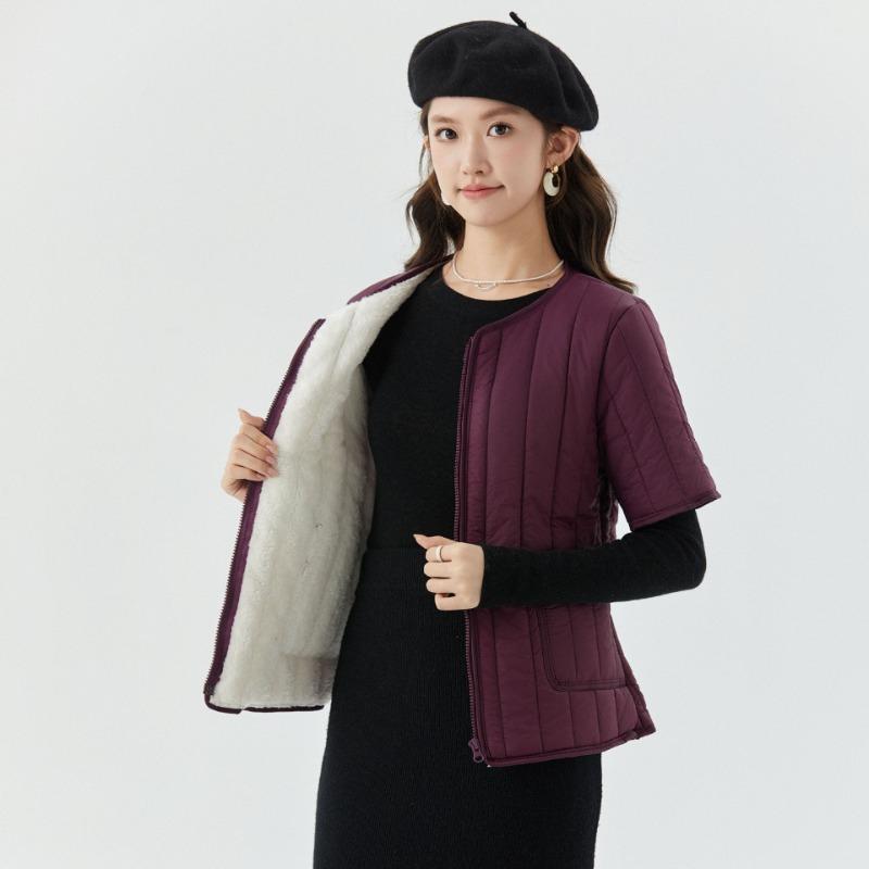 Women's new zipper thickened thermal cotton liner women's home cotton-padded clothes cotton-padded short-sleeved tops 2466