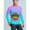 Men's Round Neck Long Sleeves Full Body Fish Pattern Moisture Absorption Quick-Drying Fishing Hiking Bicycles Sports 3D T-Shirts
