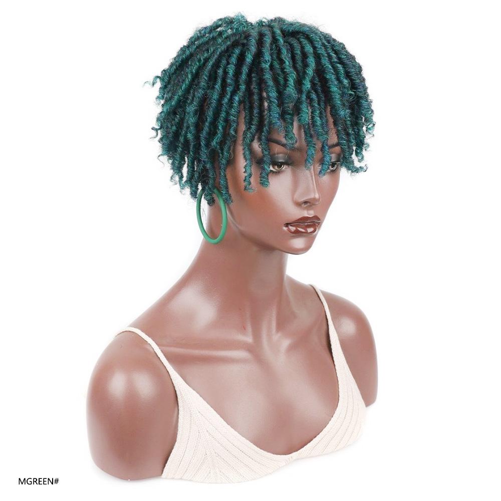 Dreadlock Hair Wigs Short Hair Wig Toupe Curly Braids Clip On Curly Loose Afro Black Ombre Color Hairpiece For Women