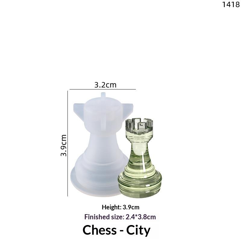 1 Set Diy Drop Glue International Chess Crystal Epoxy Resin Mold 3D Chess Piece Silicone Mould Accessories