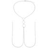 A Silvery Stainless Steel Body Chain With A Sexy Nipple Ring And Chain, A Fake Nipple Ring, Ladies' Jewelry.