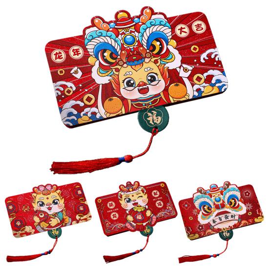 2024 Anul Dragonului Plic Roșu Pliabil Modele Dragon Stil Chinezesc Lucky Money Geantă Roșie pentru Copii Prieteni Drăguț Good Lucky Monede din hârtie