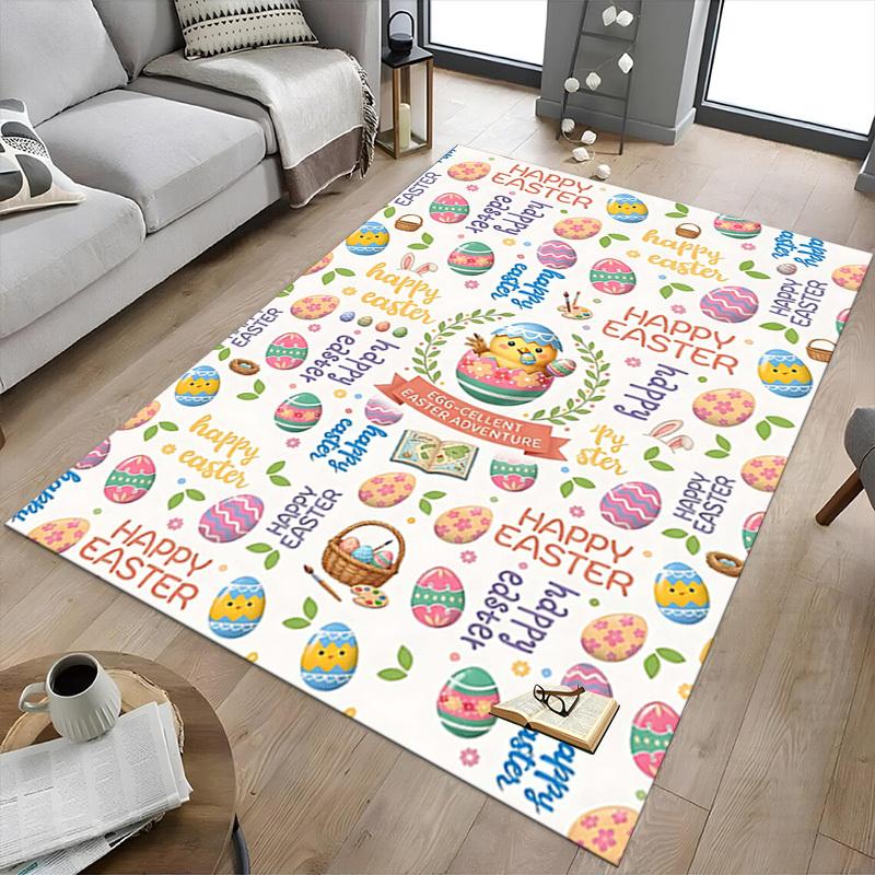 1PC Easter Eggs Non-Slip Floor carpet, Office, family, bedroom, Studio - Large Area Rug, Vibrant Colors-C0473