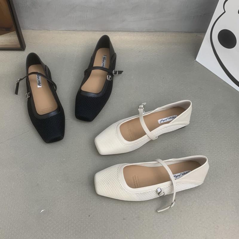 Fashion Bailamos 2025 New Brand Women Flats Fashion Square Toe Shallow Mary Jane Shoes Soft Casual Ballet Shoes Slingback Shoes
