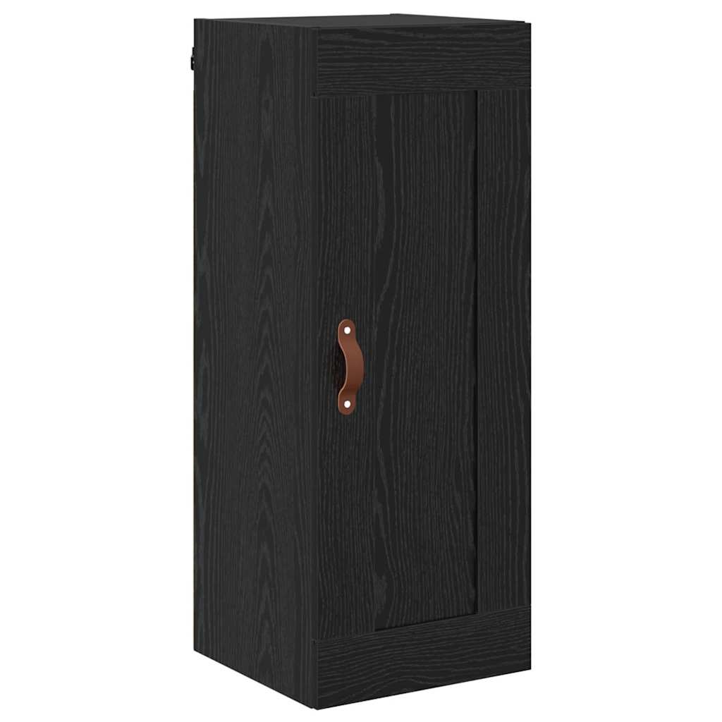 Wall Mounted Cabinet Black Oak Effect 34.5 x 34 x 90 cm