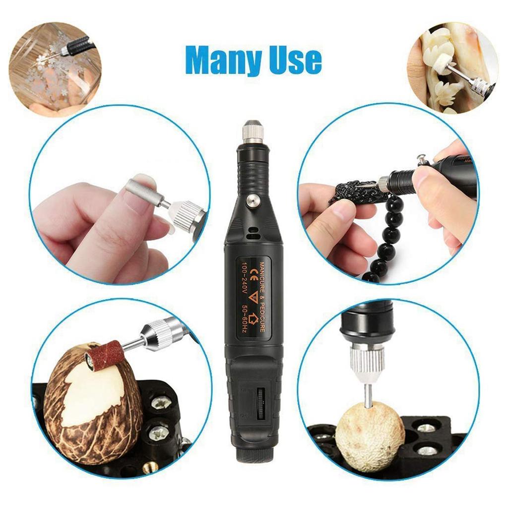 ABUL-2X Electric Engraver Pen,Engraving Tool Kit For Metal Glass Stones Plastic Wood With Polishing Head,Us Plug