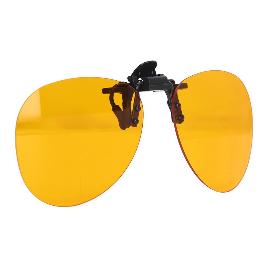 Clip On Glasses UV Protection Blue Light Blocking Rimless Glasses 180 Degree Vertical Flip Orange