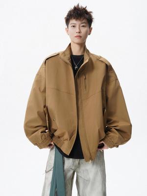 Men's Spring Trendy Barn Style Stand Collar Bomber Jacket