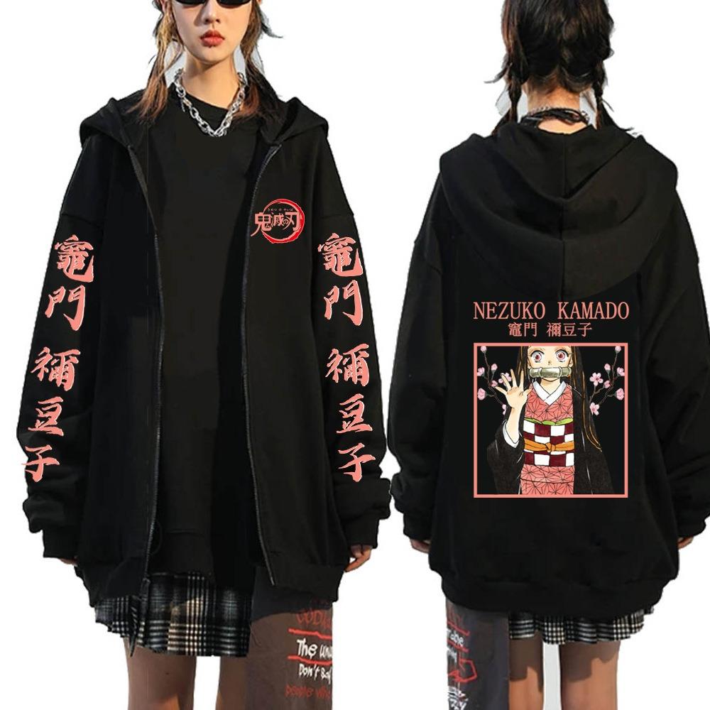 Pattern Top Zipper Hoodie Anime Devil Killer Printed Men's and Women's Harajuku Sportswear Jacket Coat
