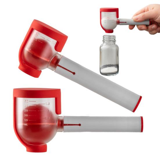 2Pcs Adjustable Funnel Dispenser, All in One Protein Powder Container with Scoop, Portable Supplement Storage for Narrow Bottles, Kitchen Tool
