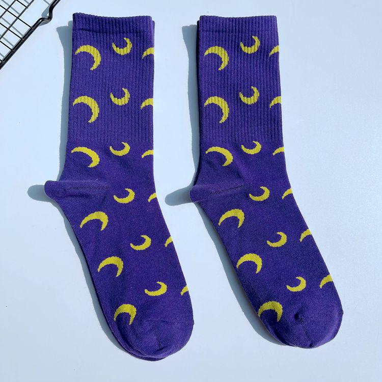 

Унисекс Гольфы до середины икры Белые и Фиолетовые Уличная одежда - Европейский/Американский Стиль Харадзюку Хип-хоп Скейтборд