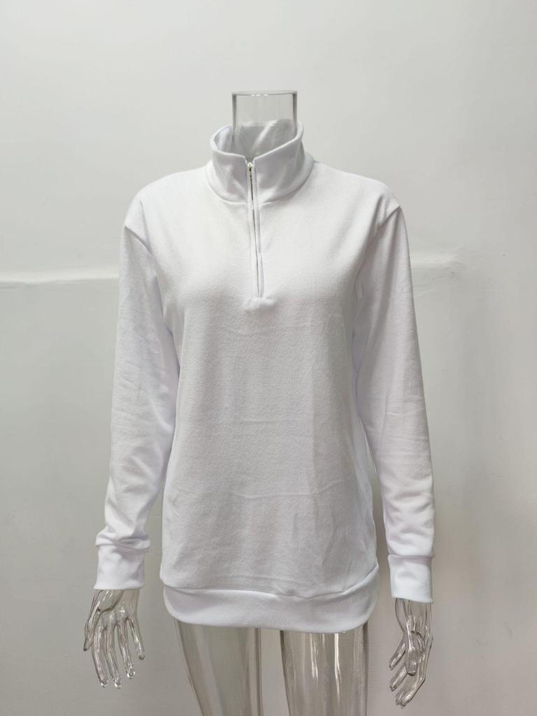 2025 Men's Casual Long Sleeve V-neck Fleece Zipper Polo Shirt