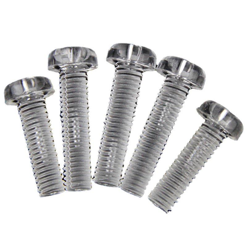 Acrylic Phillips Pan Head Screws: PC Translucent, Round Head, M2.5-M8