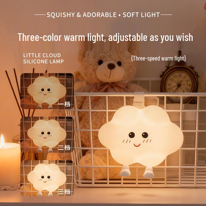 Purring Cat Night Light: Soft Bedside Lamp for Children's Sleep & Bedroom Decor