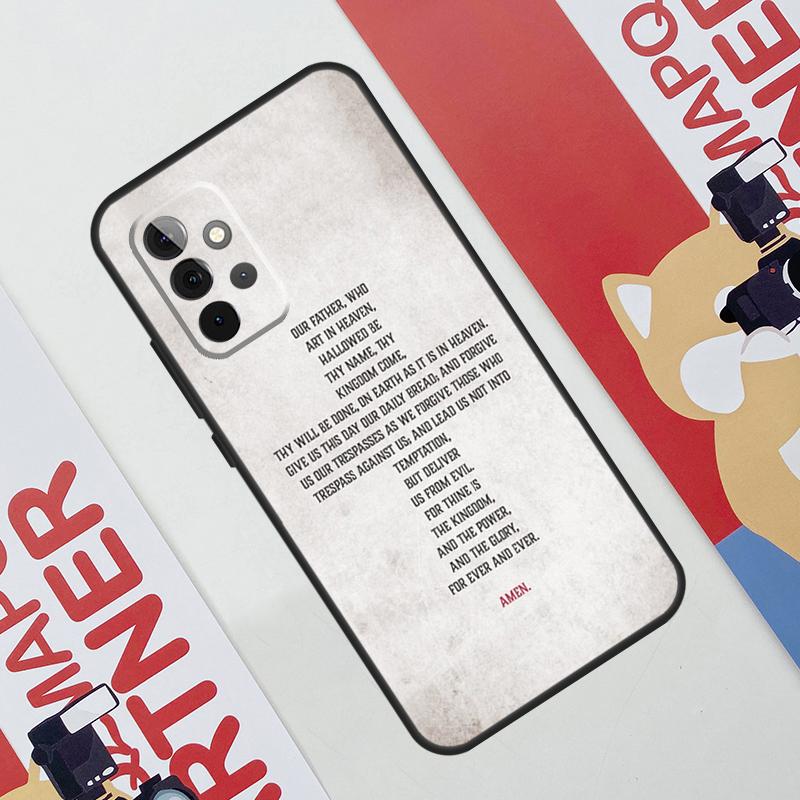 Chrześcijaństwo Modlitwa Pańska Etui Dla Samsung Galaxy A52 A32 A12 A56 A36 A16 A13 A23 A33 A53 A54 A34 A14 A15 A35 A55 A17