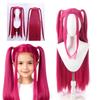 Film Kinder Mädchen Cosplay Perücke Mira Rumi Zoey Lila Schwarz Rot Langes Haar Halloween Cosplay Requisiten
