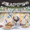 Spring birthday party decoration set, spring flower and bird theme birthday arrangement banner pulling flag spiral
